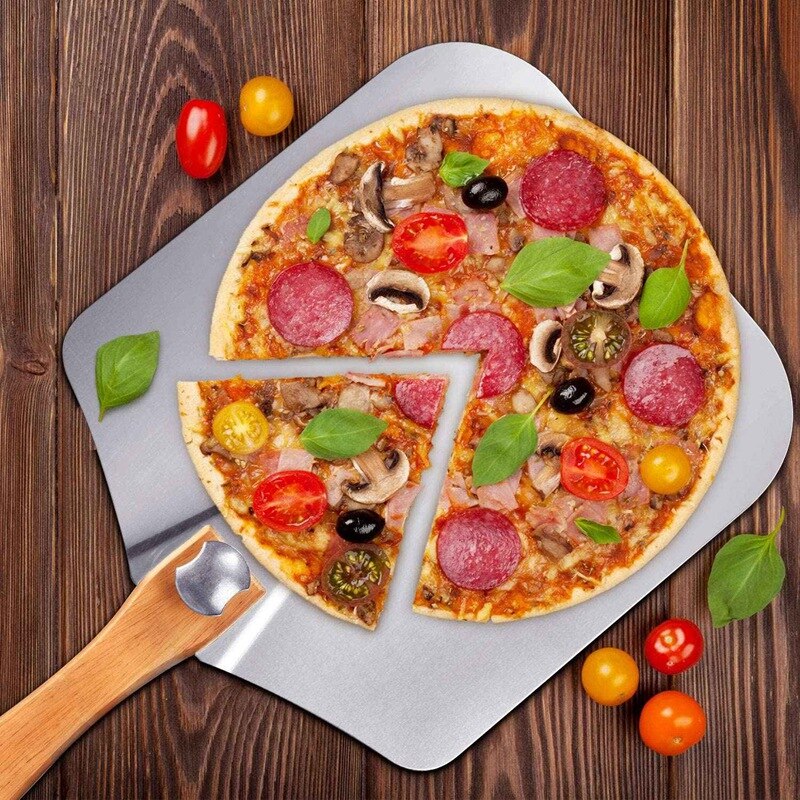 Pizza Schil Paddle Aluminium Pizza Transfer Spatel Met Opvouwbare Houten Handvat Voor Zelfgemaakte Pizza Lover 12 Inch