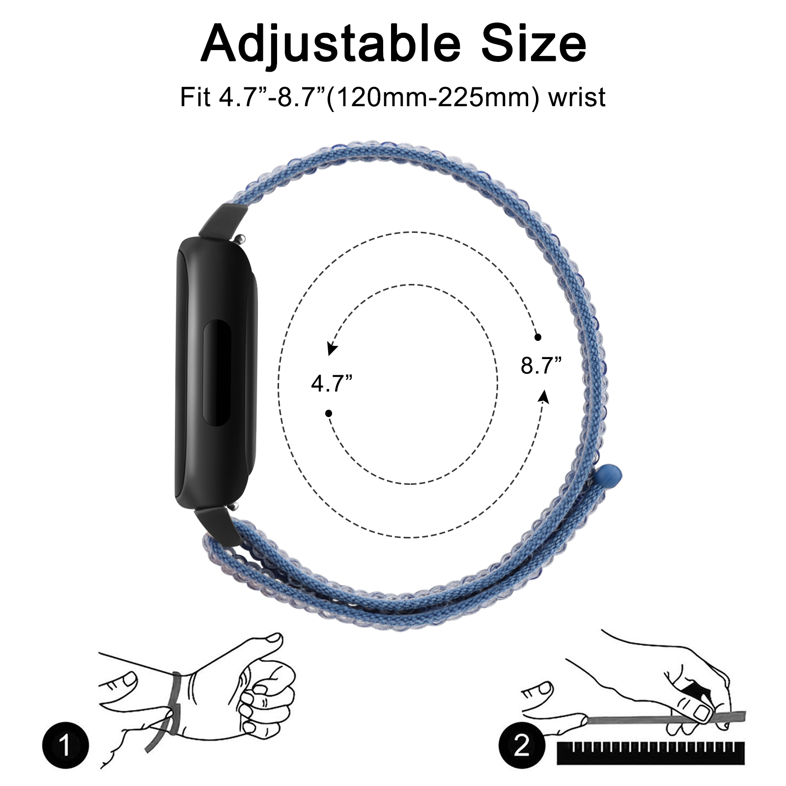 Correa de nailon para reloj Fitbit Inspire 3, repuesto ajustable, accesorios de pulsera, reloj inteligente deportivo