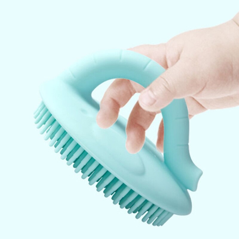 Escova de banho de bebê escova de massagem de silicone macio com alça infantil cabelo corpo purificador anti-bacteriano suprimentos de limpeza