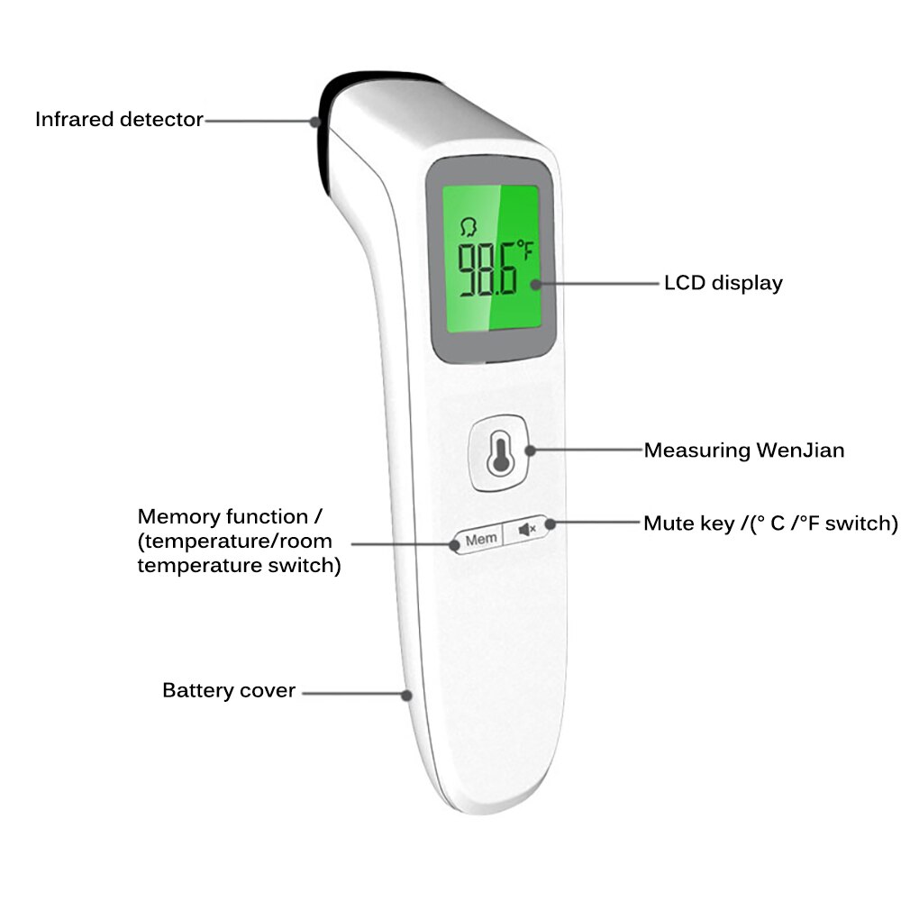 Kids Non Contact Digital Thermometer Infrared Thermometer Infrared Hygrometer Baby Adult Forehead Frontal Temperature Baby Care