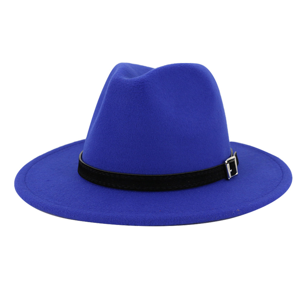 Verstelbare Vintage Hoed Mannen Vrouwen Brede Hoed Met Riem Gesp Outbacks Hoeden Katoen Sombrero Hombre Czapka Touca Cappello Kapelusz: Blue