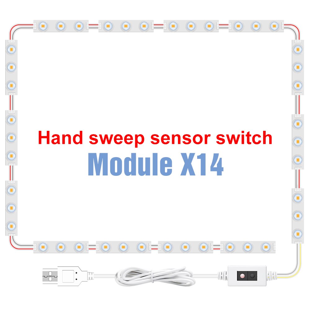 LED Makeup Mirror Light Bulbs USB 12V Hollywood Vanity Mirror With Light Makeup Dressing Table Lighting Dimmable LED Wall Lamp: Type-B-Hand Sweep-14