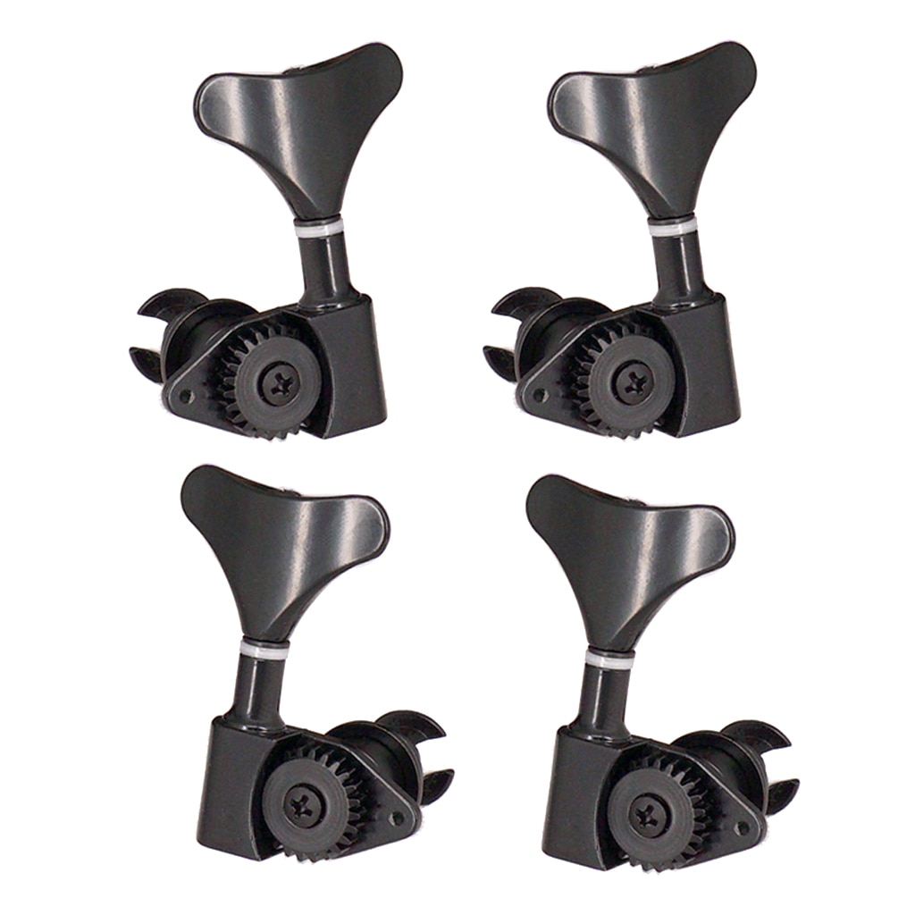 2L2R Fish Tail Electric Bass Tuning Pegs Tuners Machine Heads Black Bass Replacement Closed Tuning Peg Tuning Keys Tuners