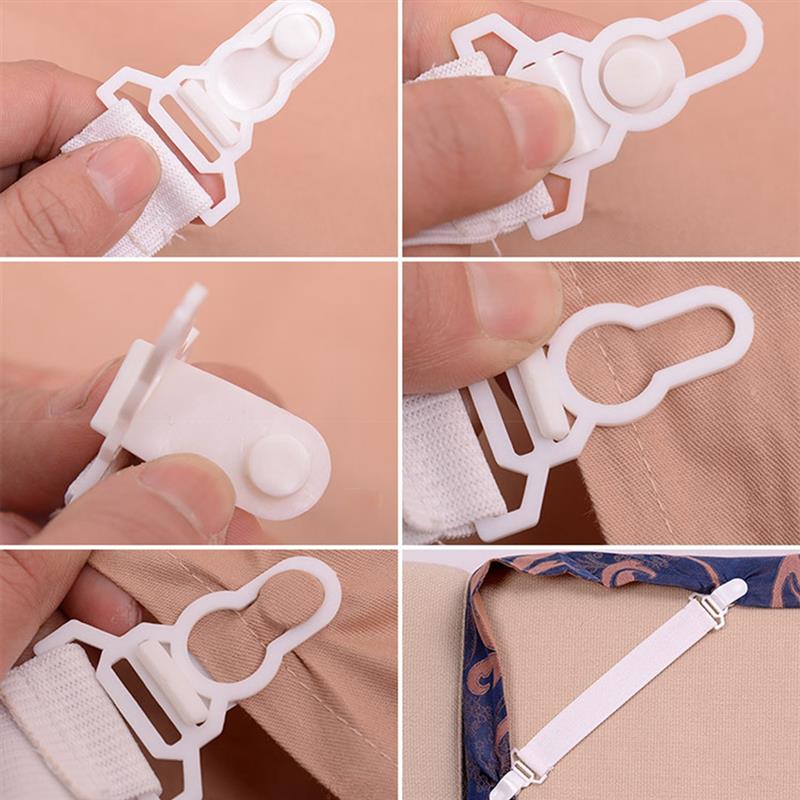 Attache-drap élastique avec pinces 4 pcs/lot, tendeur pour la fixation des draps, couvertures et textiles, accessoire ménager