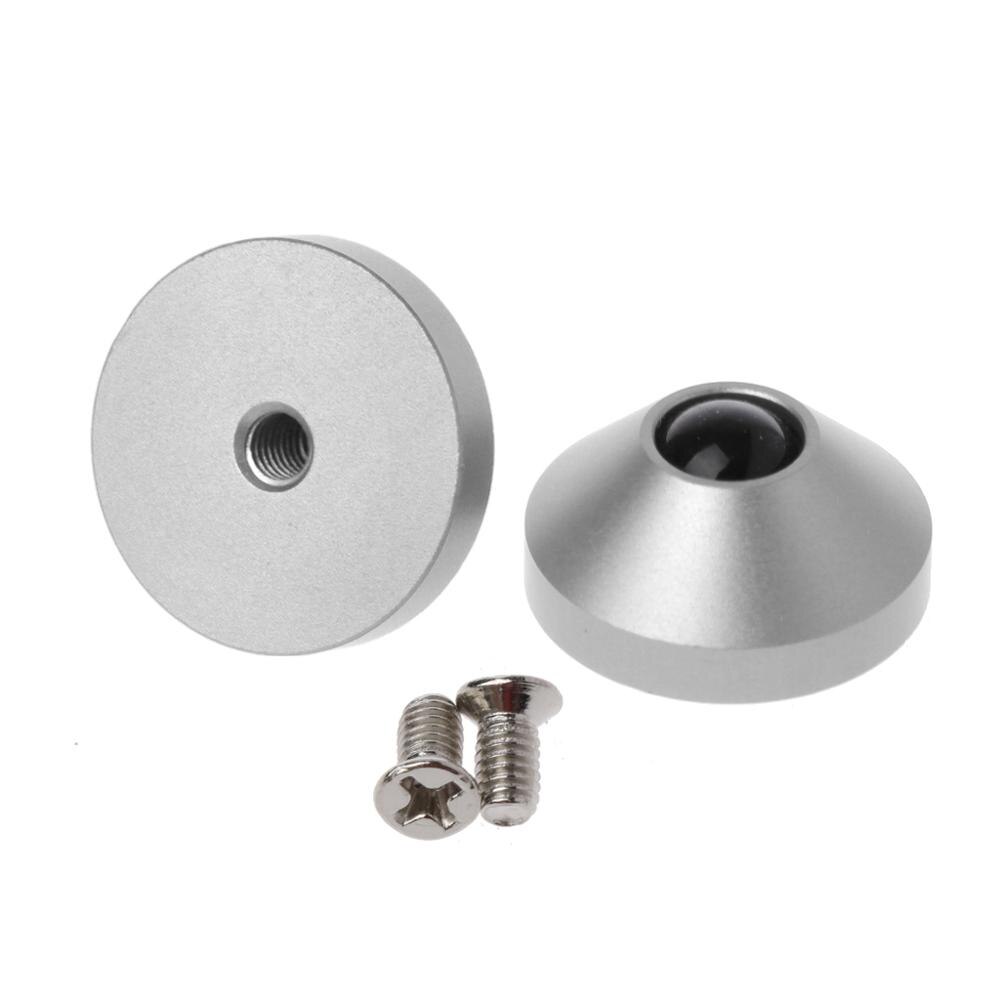 2Pcs Mechanical Keyboard Feet Anodized CNC Aluminum Feet Metal Case With Screws: Silver