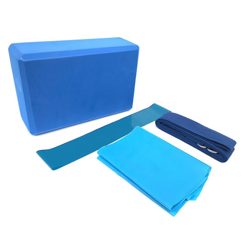 4 stk yoga utstyr sett med yoga ball blokker stretching stropp motstand loop band yoga startsett