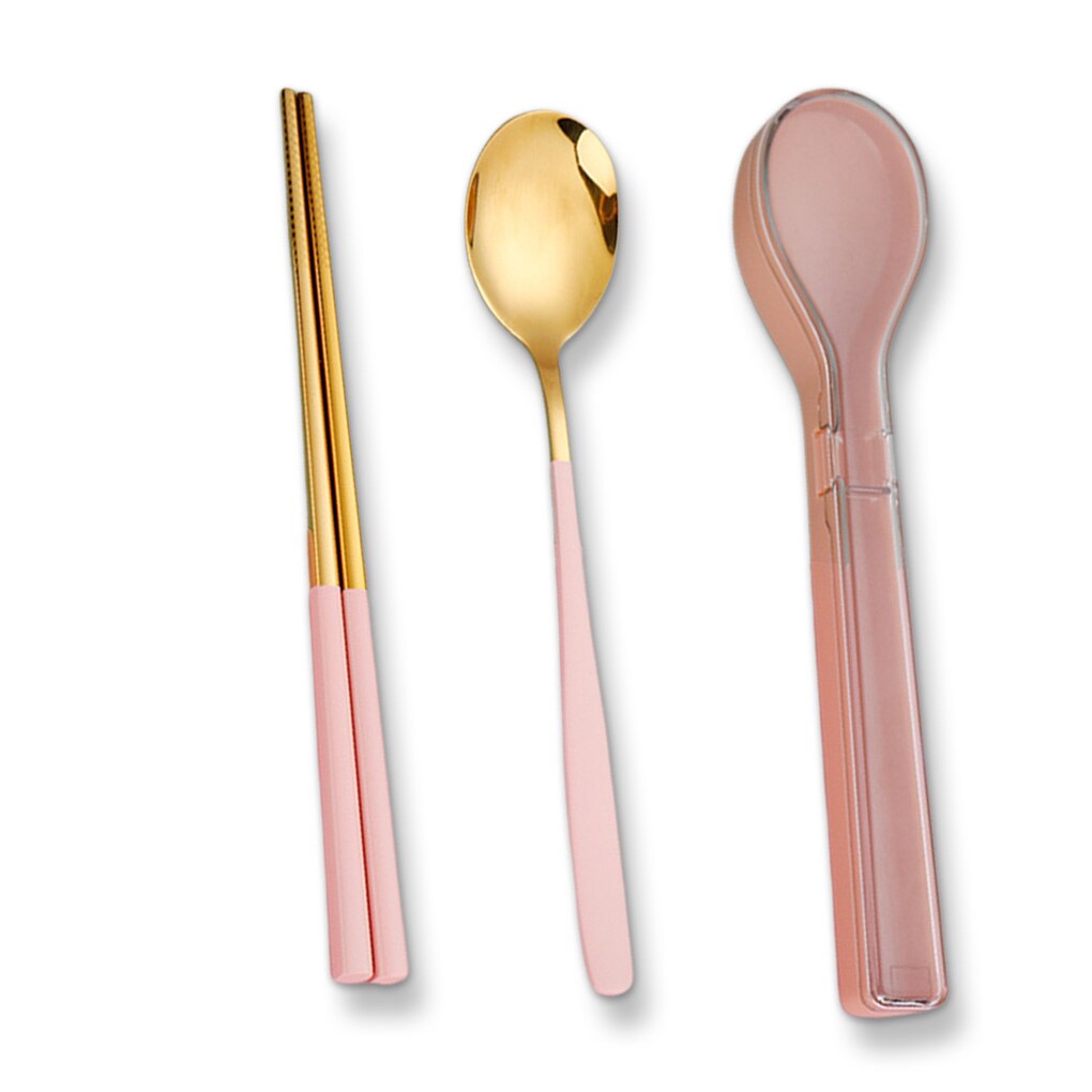 Cutlery Set Flatware Utensils Set 304 Stainless Steel Spoon and Chopsticks Sets for Camp, Picnic Family Gatherings Home Kitchen