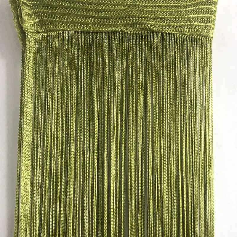 Cortinas de red de gasa de cuerda, paneles de cortina de ventana de 200cm, barra superior, ranura única, gran , 1 ud.: Tea green