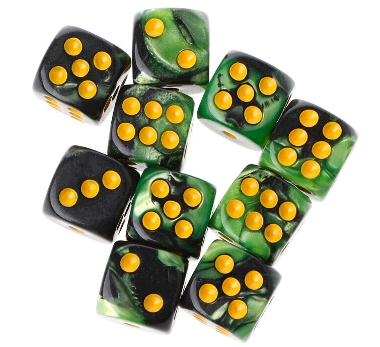 10 stuks zeszijdige 12mm transparante kubussen met ronde hoeken, draagbaar tafelspel: 5