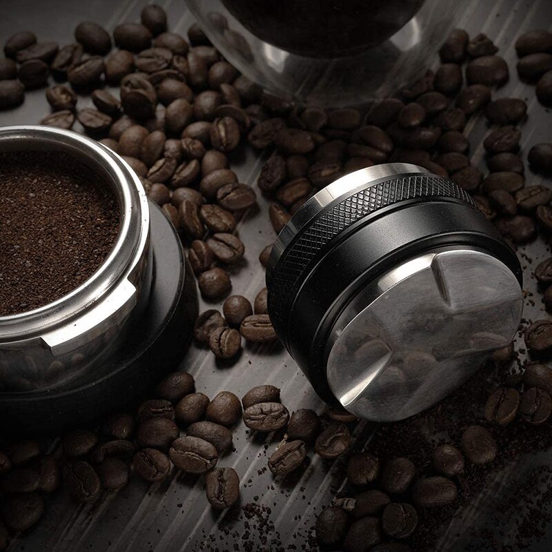 51mm espresso tukle & distributør, dobbel hode kaffebunn, justerbar dybde espresso hånd tukle