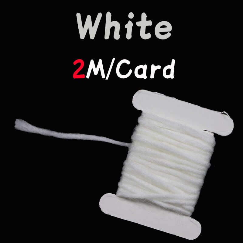 WIFREO 14 Colors 3mm/2M Fly Tying Yarn Egg Fly Tying Material Buzzer Nymph Body Tail Tying Fiber Fly Body Decorating Wool: 1 card white