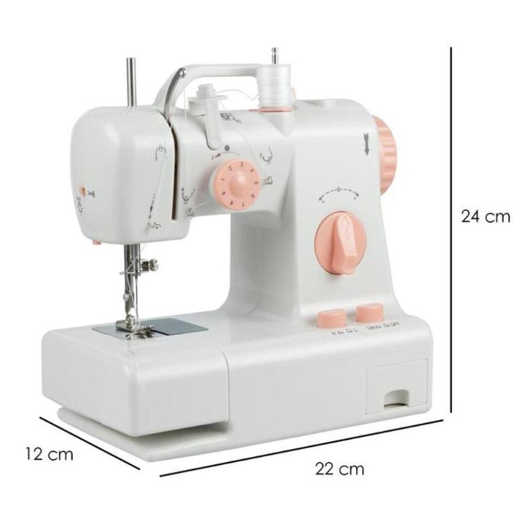 Mini Sewing Machine Built-in Light Mending Machine Double Thread Stitching Electric Pedal Sewing Small Gadget
