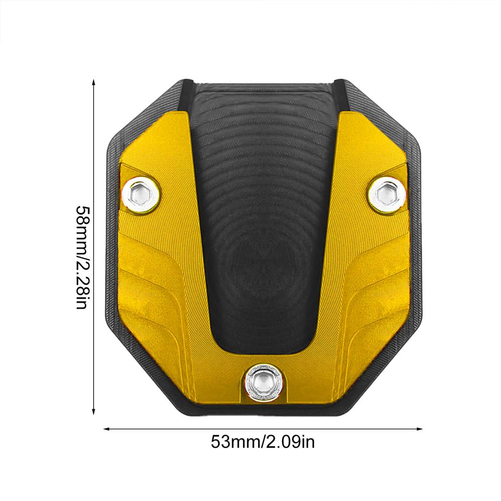 Motorcycle Kickstand Plate Anti-Skid Side Stand Extension Plate Foot Support Pad High Strength Motorcycle Accessories Foot Plate: Gold