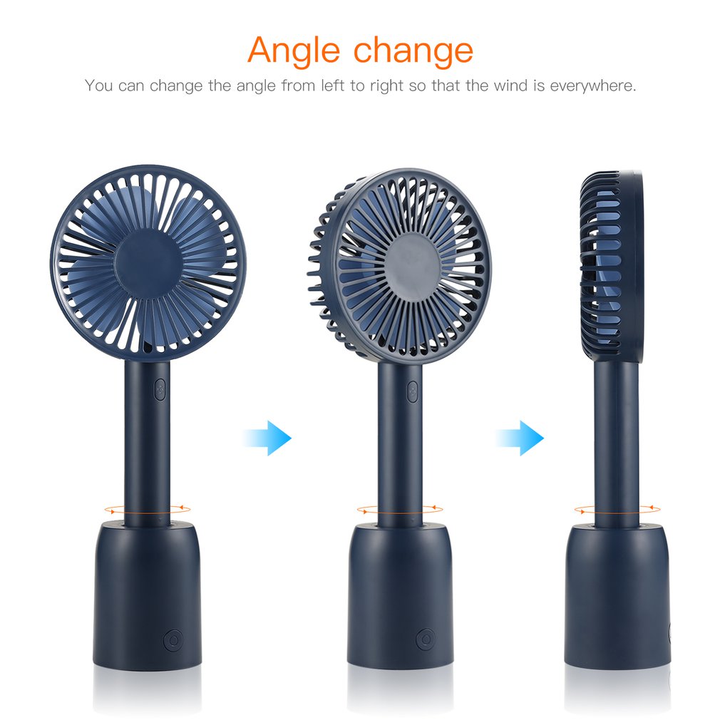 Mini Ventilatore USB - Batteria Ricaricabile 2-6h - 3 Velocità - Portatile Mano Scrivania - ABS