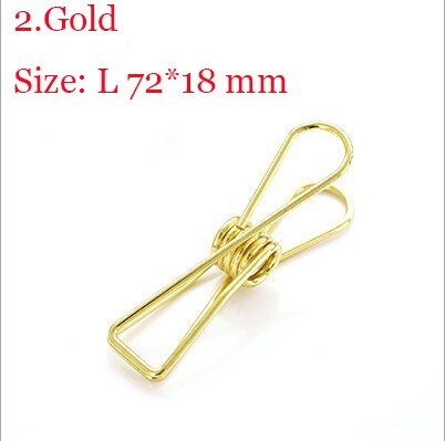 20 pcs/1 lot Cute Metal Binder Clips Clips Small Craft Photo Pegs office bookmarks Kawaii Stationery 5 Color Size S M L: Gold Size L