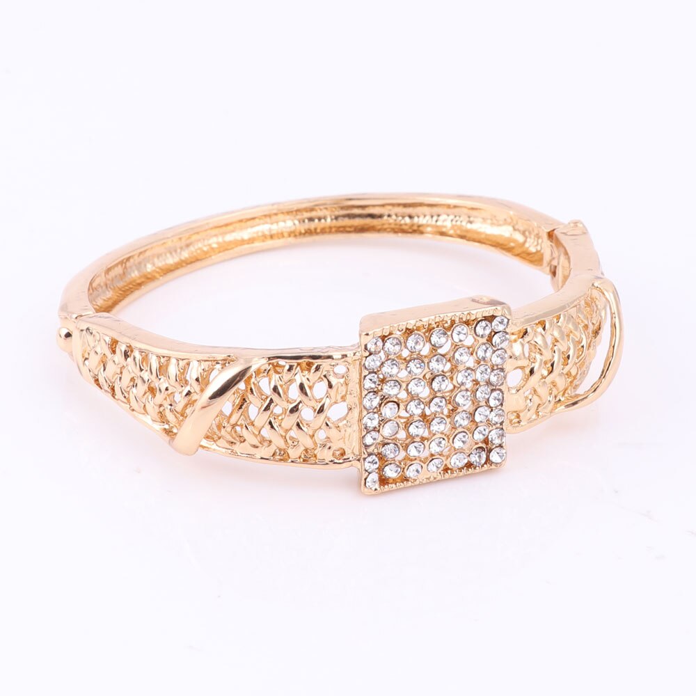 African Costume Jewelry Set Gold Color Crystal Jewelry Sets Necklace Set For Women Wedding