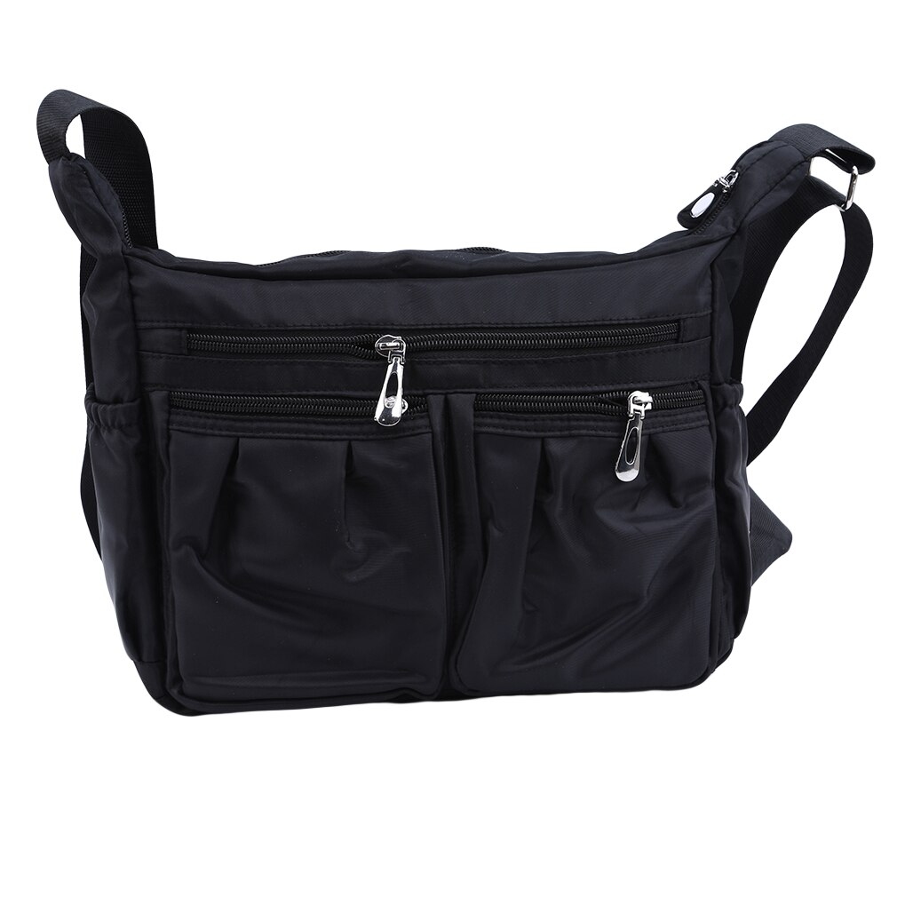Nylon Diagonal Kreuz Tasche Jugend Casual Version Damen Große Kapazität Wasserdichte Schulter Tasche Einfarbig Tasche: black
