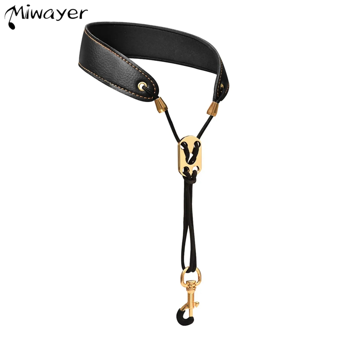 Miwayer Sax Nek Riem Professionele Saxofoon Harnas Lederen Gewatteerde Zachte Hals Sling Voor Bariton Alt Tenor Sopraan Bariton