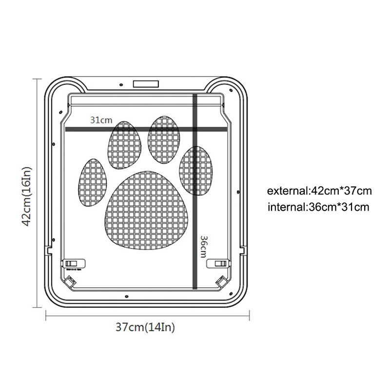 4-Way Afsluitbare Plastic Huisdier Grote Hond Kat Deur voor Scherm Venster Veiligheid Flap Gates Huisdier Tunnel Hond Hek gratis Toegang Deur voor Thuis