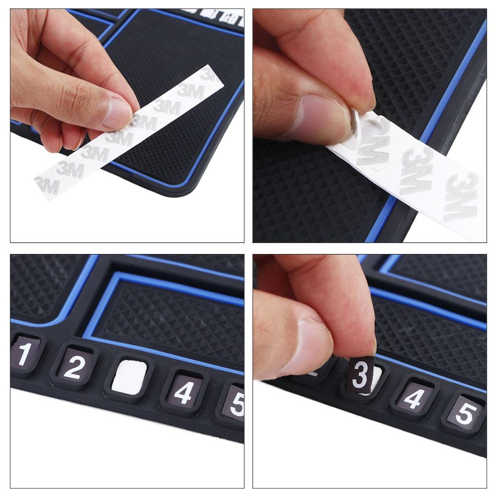 Parking Car Interior Car Anti-skid Pad 4-in-1 Car Parking Number Card Auto Phone Holder Sticky Anti-Slip Mat Non-Slip Phone Pad