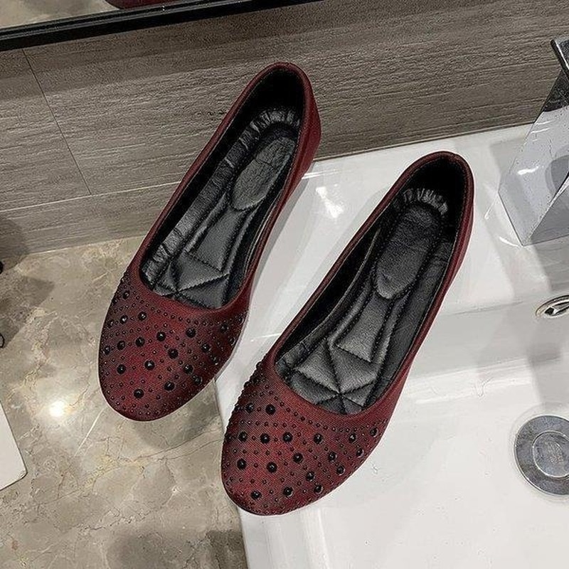 Women Shoes Spring Casual Flat Shoes Women Round Toe Ballet Flats Comfortable Women's Shoes Plus Big Size 43 Office Work Shoes