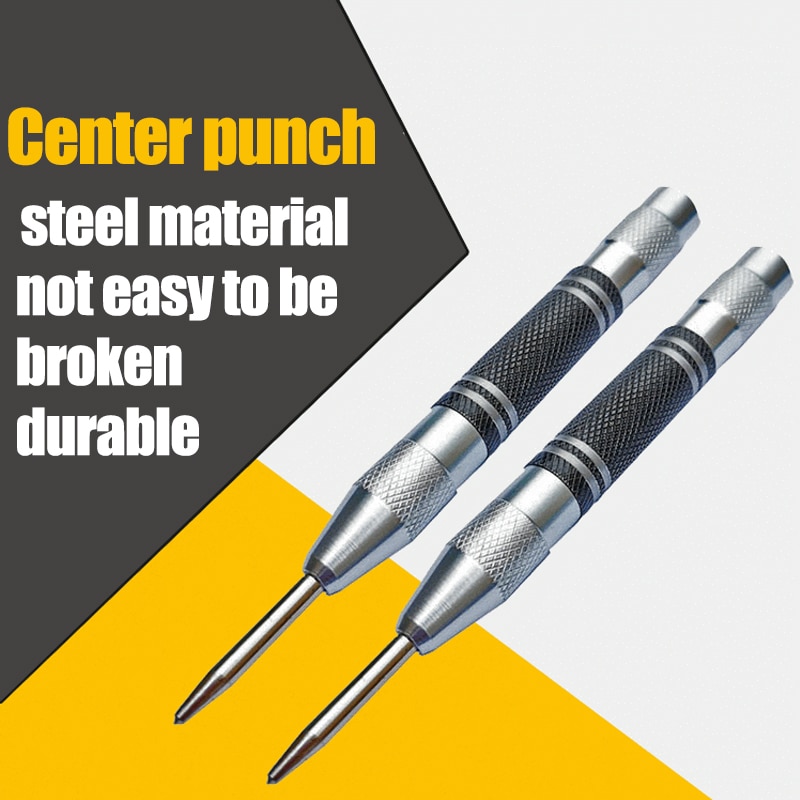 Automatic Center Pin Punch Spring Loaded Marking Starting Holes Tool HSS Center Punch Stator Punching Marker Woodwork Drill Bit