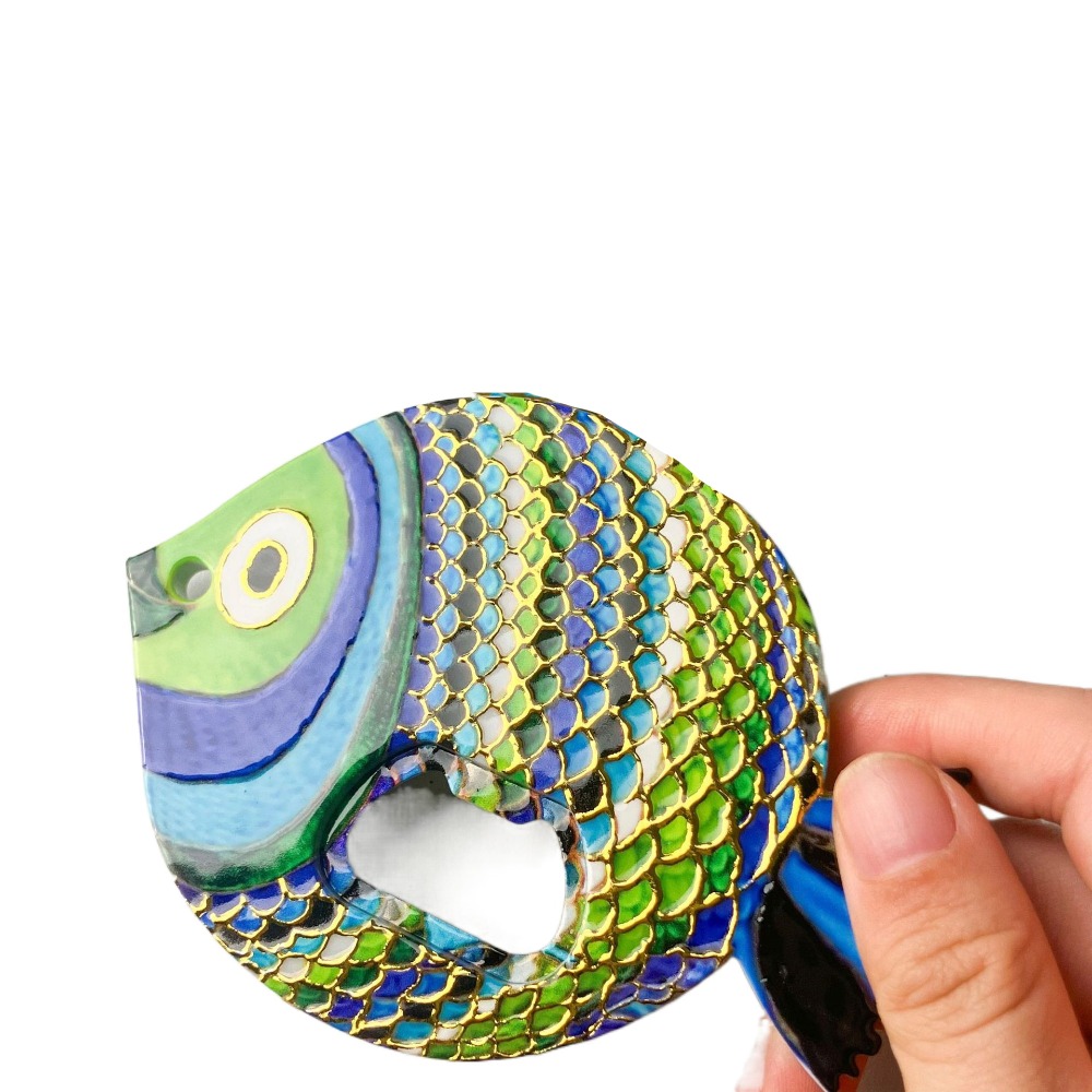 Wohnkultur Harz Fett Kopf Fisch Flasche Opener Kreative Tragbare Kühlschrank Aufkleber DIY Nette Kühlschrank Magnet Spind Schrank: Lila
