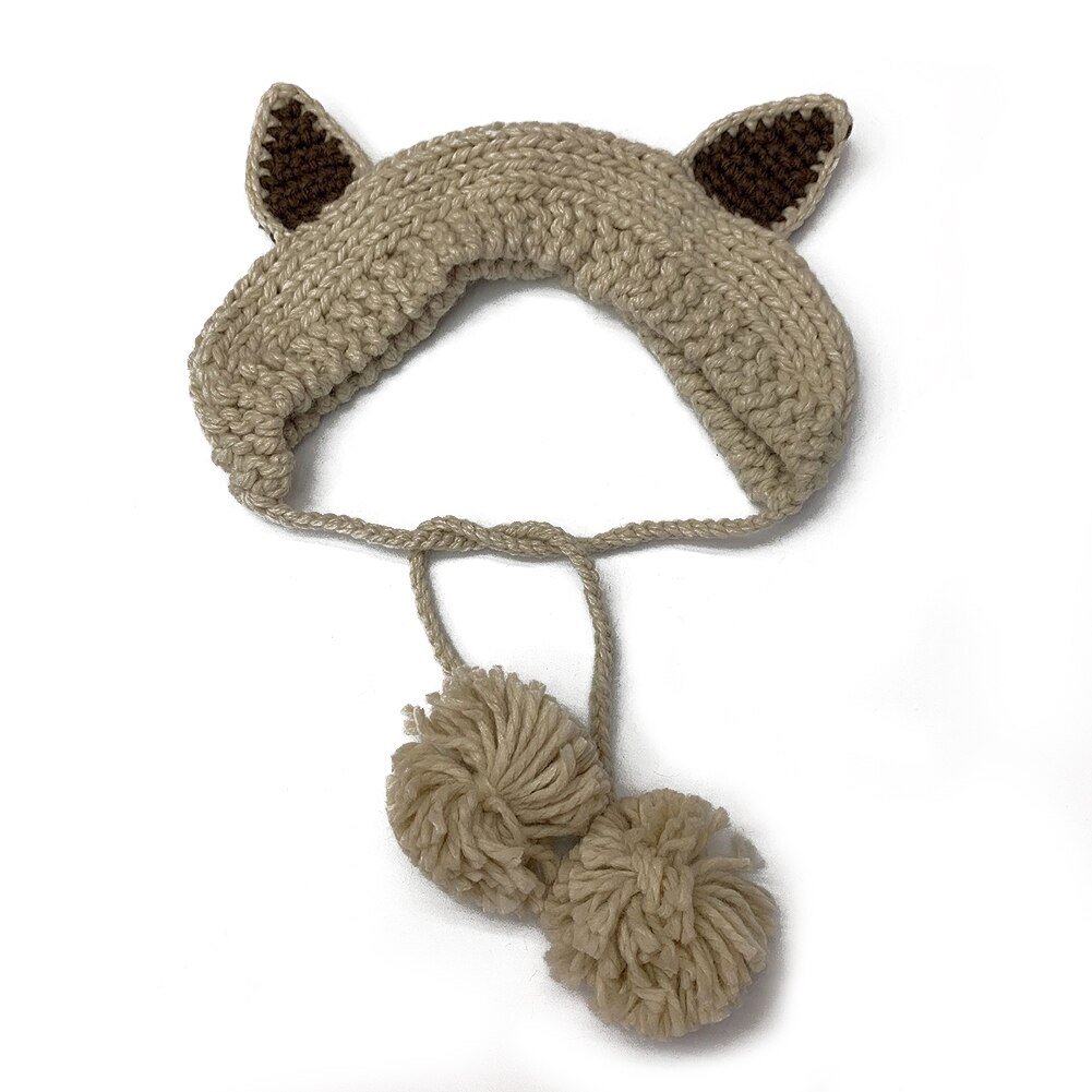 Hue dame hatte vinter akryl pom pom strik beanie ski cap bobble søde beanies høreværn: Beige