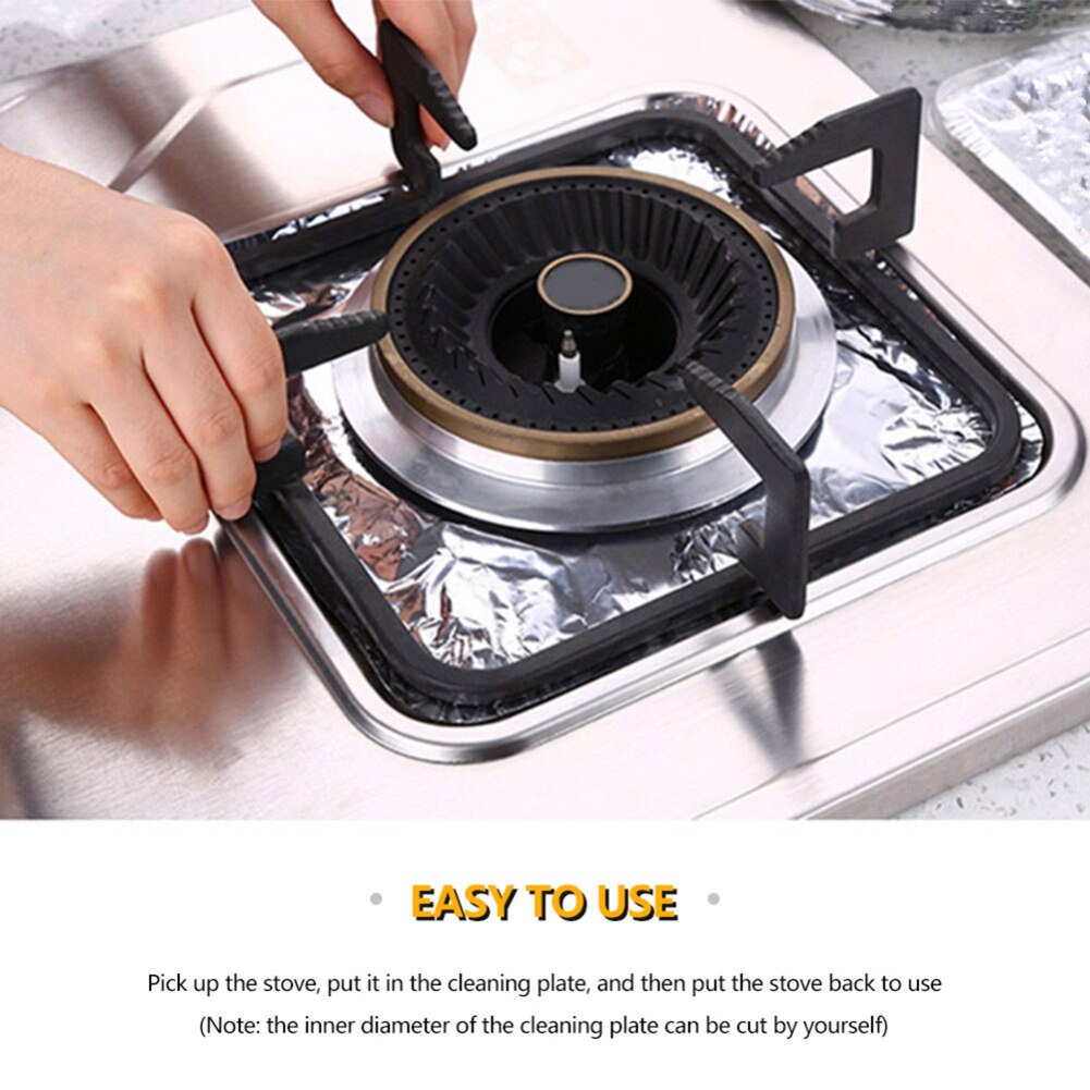 Lot de 20 housses de cuisinière jetables en aluminium résistant à l'huile et à la chaleur, pour four à gaz, tampon de nettoyage pour la cuisson