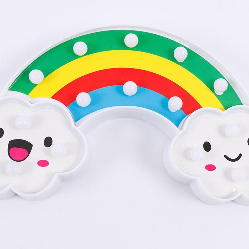 Cute Rainbow LED Night Light Home Kids Bedroom Indoor Lighting Decor Lamp Rainbow Decor Neon Lamps