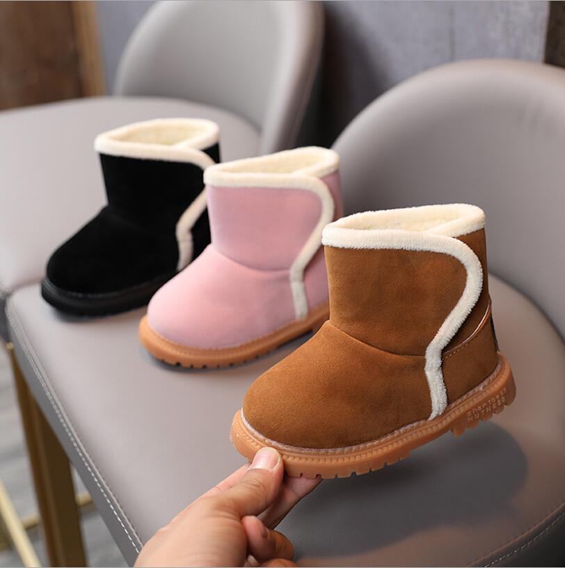 Pluche Warme Baby Peuter Laarzen Mode Kind Snowboots Schoenen Voor Jongens Meisjes Winter Schoenen 1-3 jaar Oude Kinderen Enkellaarsjes