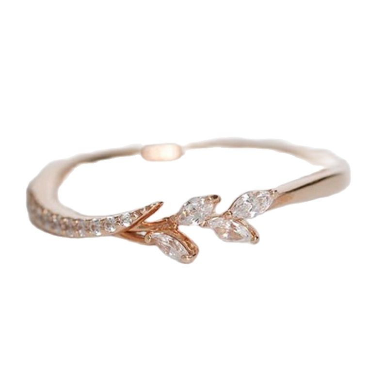 Blade krystal forlovelsesringe kvinder & #39 ;s evighed bryllup band ringe til kvindelige rose guld ringe smykker