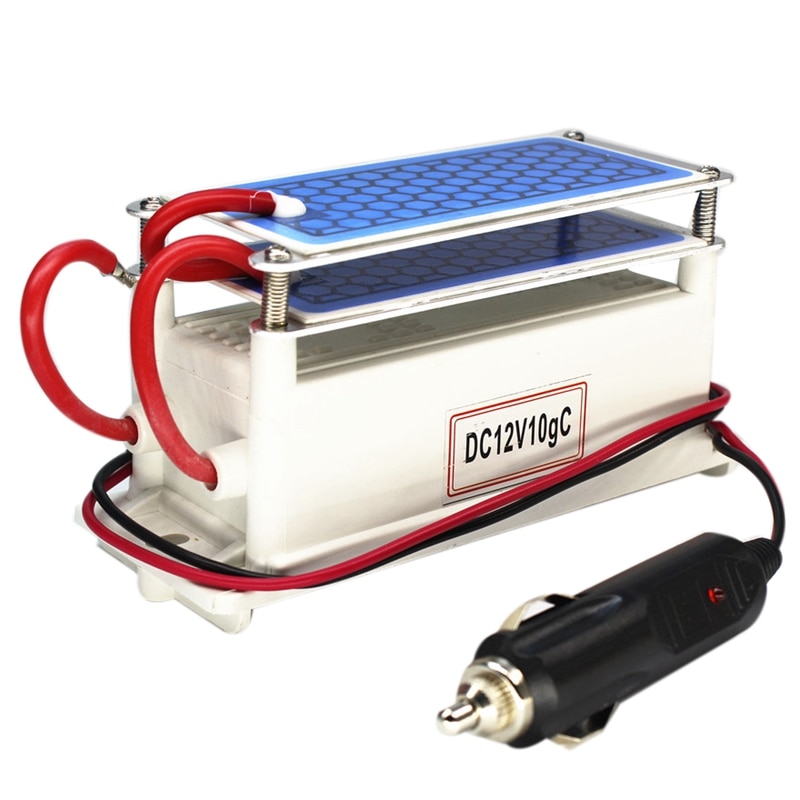 Generador de ozono para coche 12V 10G, purificador de placa de cerámica portátil, esterilizador de aire, esterilizador de aire de ozono para coche, limpiador de aire ozonizador de olor