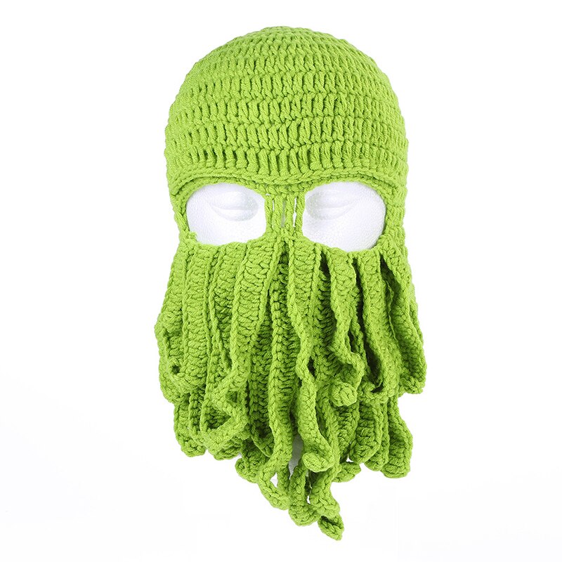 Novelty Funny Party Octopus Beard Hat Unisex Animal Cthulu Crocheted Tentacle Knit Wind Mask Ski Cap Halloween Hats