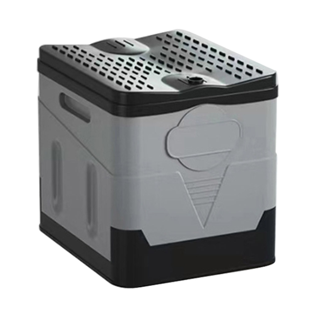 Cubo de inodoro para coche, bote de basura de gran capacidad de rodamiento fuerte para viaje de emergencia, autoconducción, inodoro portátil plegable al aire libre: Blanco