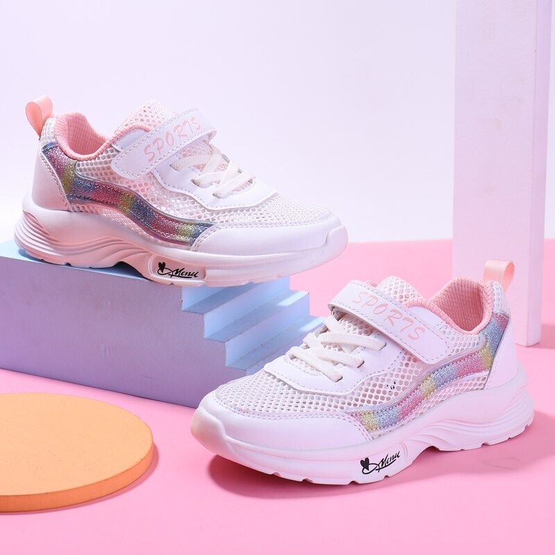 Summer Children's Sports Shoes Mesh Breathable Casual Children's Running Shoes Girls Soft Shoes Comfortable Sports Shoes