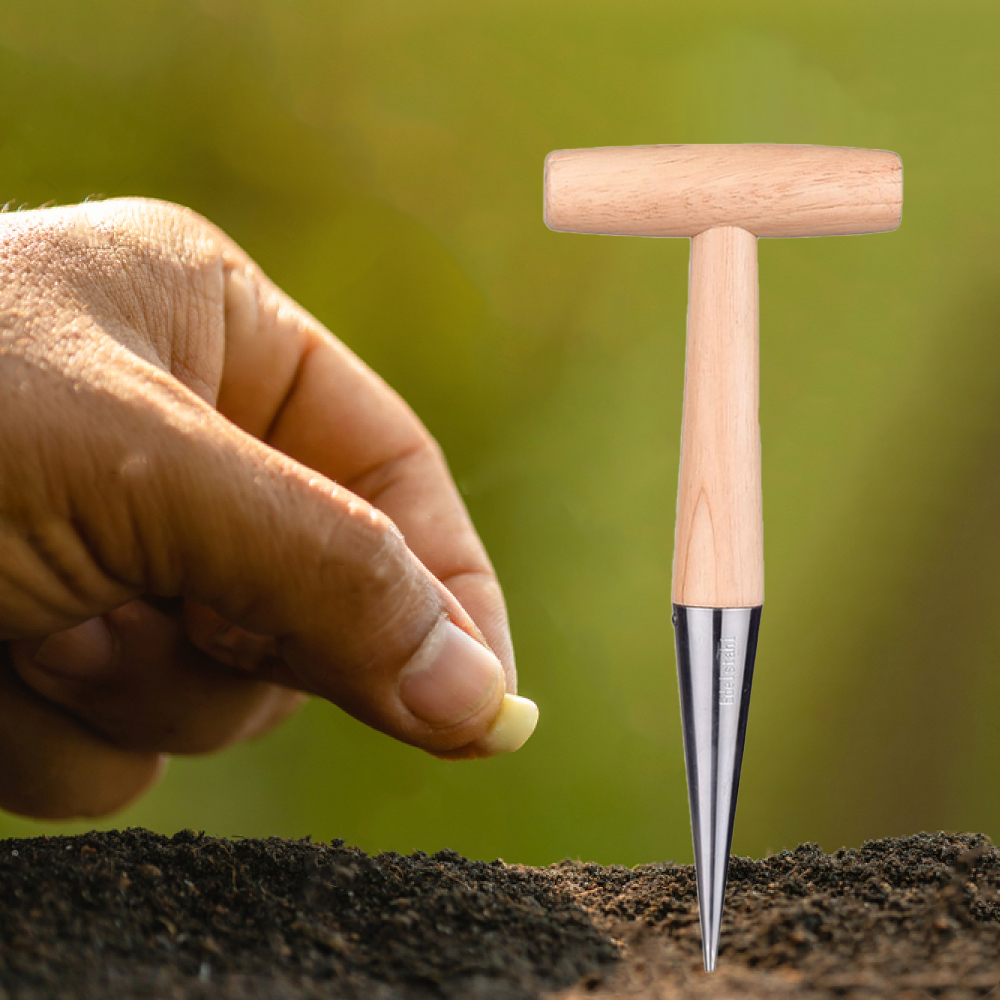 Herramienta de perforación para agujeros, siembra de plantas en maceta, Color madera, suministros creativos de jardinería