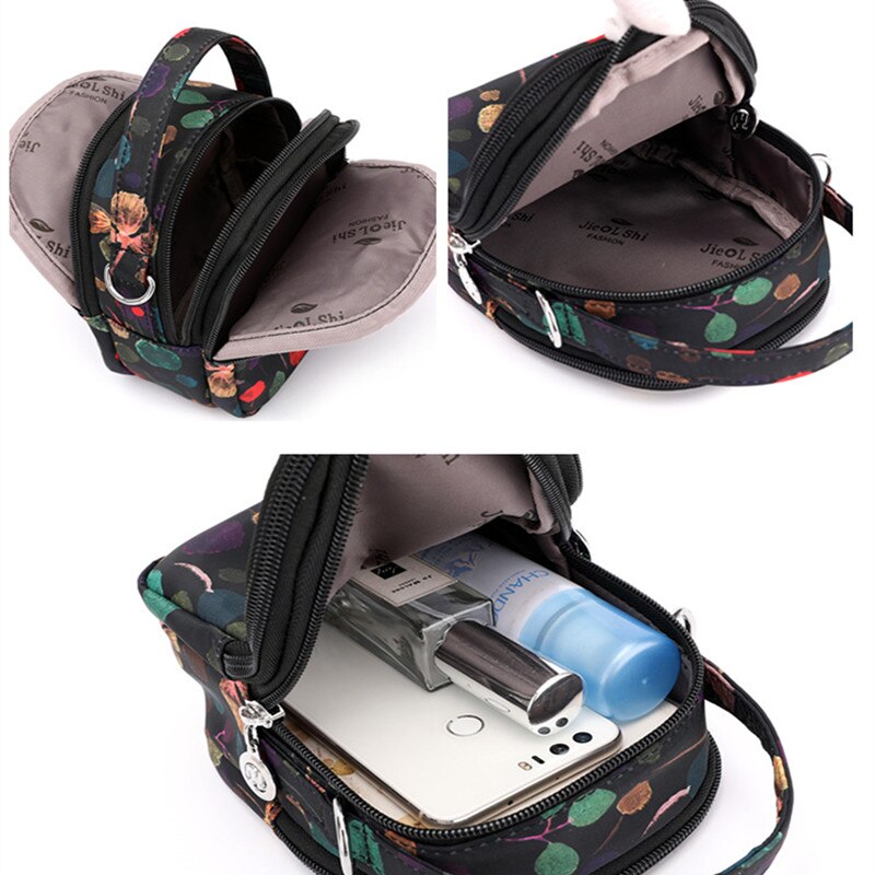 Moda mensageiro quadrado aleta para as mulheres saco de mão sacos do telefone móvel multi funcional esportes braço ombro crossbody pescoço bolsa