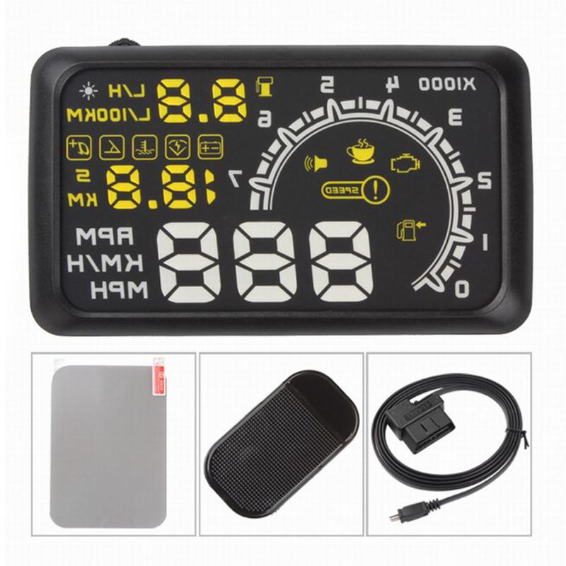 VODOOL coche HUD Head-up Display velocidad Mileage Alam System pantalla de proyección ayuda a los principiantes a controlar evitar el exceso de velocidad
