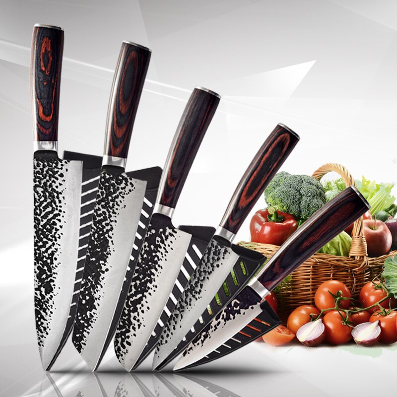 1806D Utility chef knife 8'' kitchen Knives-Set Sharp Cleaver kitchen tools Santoku Damascus Bread Knives Gif