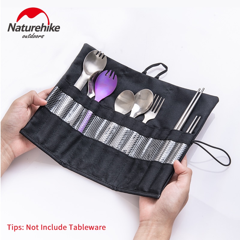 Naturehike-vajilla de para palillos, bolsa para cuchara, portátil,