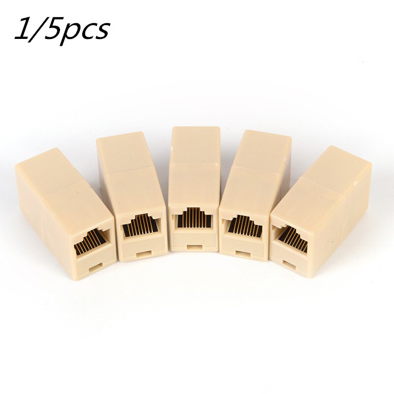 1/5pcs Network Ethernet Dual Straight Head Lan Cable Joiner Coupler RJ45 CAT 5 5E 6 6a Extender Plug Network Cable Connector: 5pcs