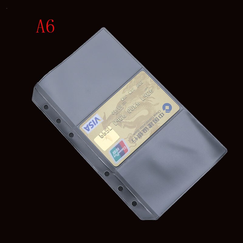 School A5/A6 PVC Loose-leaf Notebook Zipper Bag 6-hole Binder Business Card Bag Cutout Student Learning Materials Folder: C