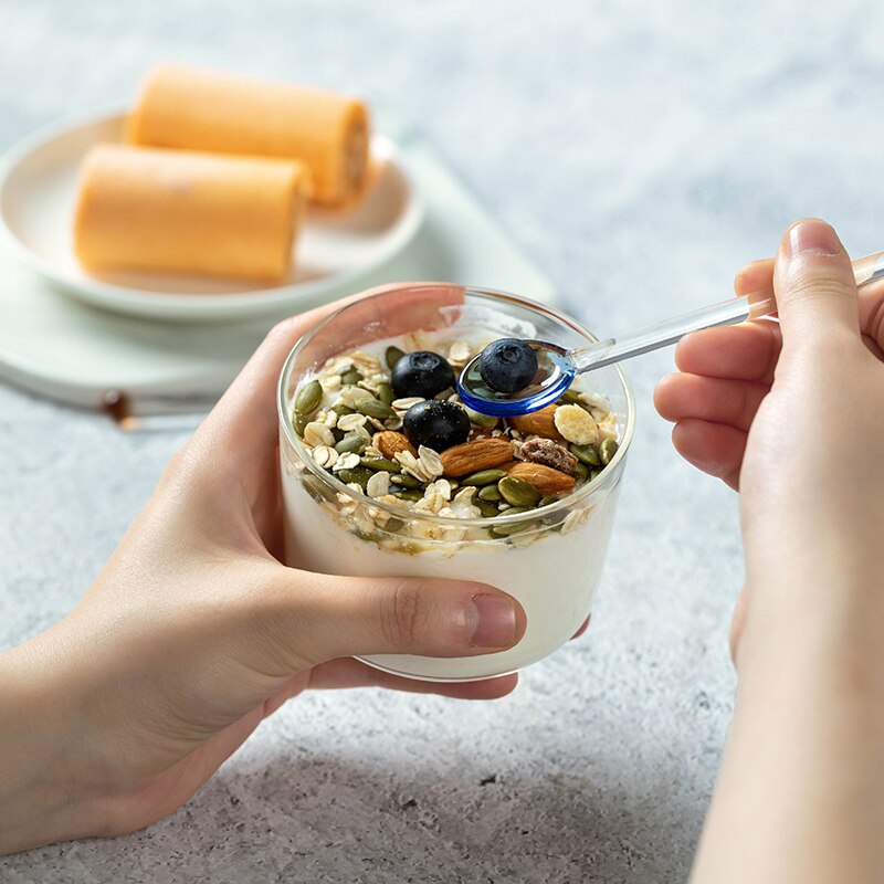 Lepel Kleine Glas Hittebestendig Garde Thee Koffie Lepel Voor Yoghurt Ijs Dessert Lange Steel Lepel Bestek Keuken