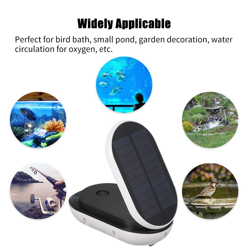 Solenergi syrepump akvarium akvarium luft sten syre luftare ökar luft bubbel damm pump hydroponisk syretillförsel