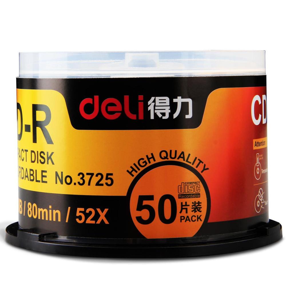 Deli 4PCS/LOT 3725 CD-R Blank Discs Recordable Compact Disc 700MB/80min/52x CD-R BLANK Discs Single Piece Office Supplies