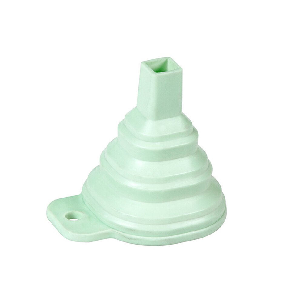 Embudos multifuncionales 2 en 1, embudos plegables de silicona de alimentaria, miniembudo separador de aceite de cocina, bebidas de vino, embudos separadores: Green