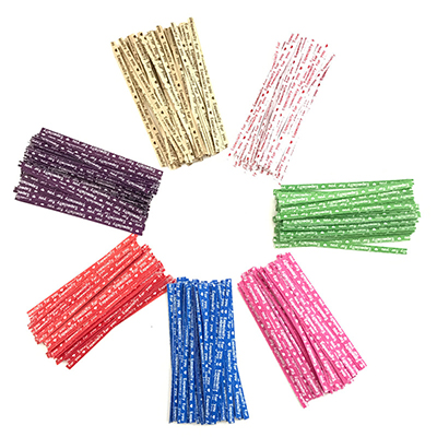 Lot de 500 cravates d'emballage scellées en sachet de bonbons, biscuits, pour emballage de , à faire soi-même, pour fête de mariage, boulangerie, spécialement torsadées, décoration de maison: 500pcs colorful