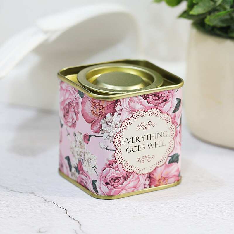 1pc te forseglet boks tetøy oppbevaringsbeholder krukke tinn firkantet boks godterijernbeholder vintage teboks for kjøkken te kaffe sukker: E