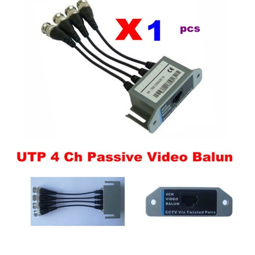 1 x utp 4 ch passiv video balun transceive bnc video balun til utp